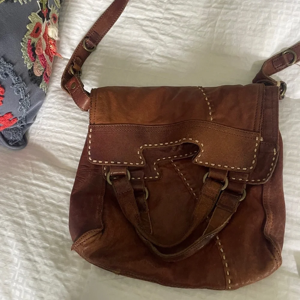 Vintage Lucky Brand Rich Brown Crossbody Bag - Picture 1 of 4
